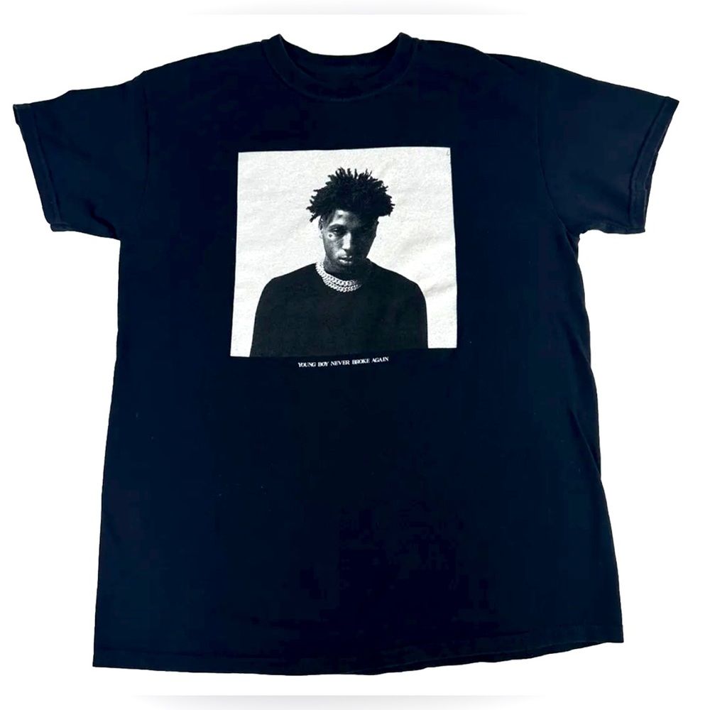 Youngboy T Shirt Men's Medium Black Hip Hop Rap Tee Never Broke Again Rapper